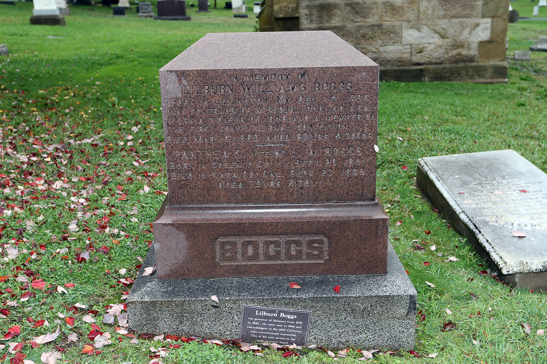 Tulocay Cemetery: Lilburn Boggs, 1796-1860